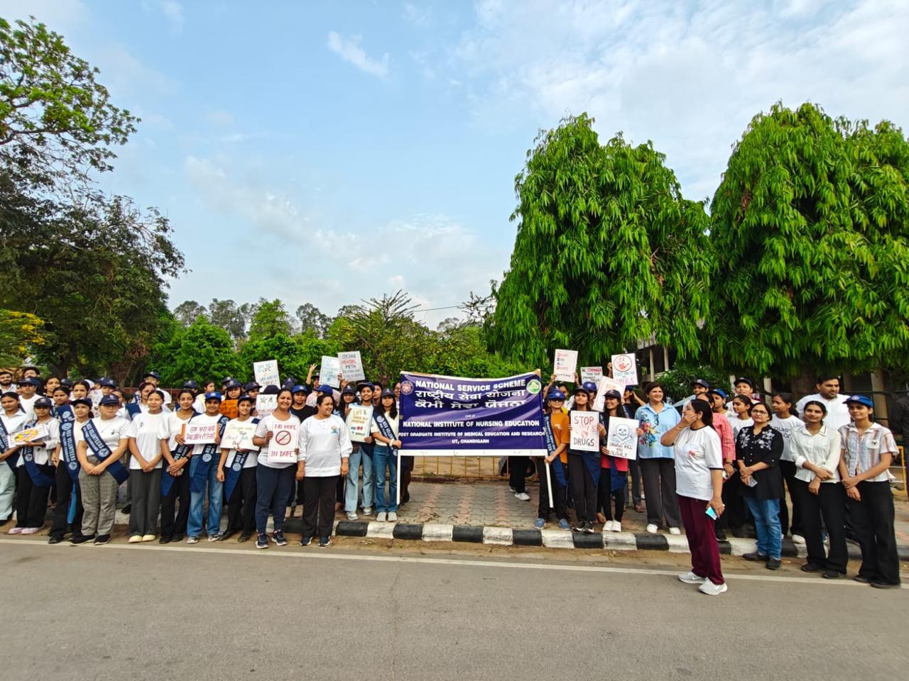 NINE, PGIMER, organizes Walkathon to Combat Drug Addiction as a part of the Ongoing initiative ‘Nashamukt Chandigarh’